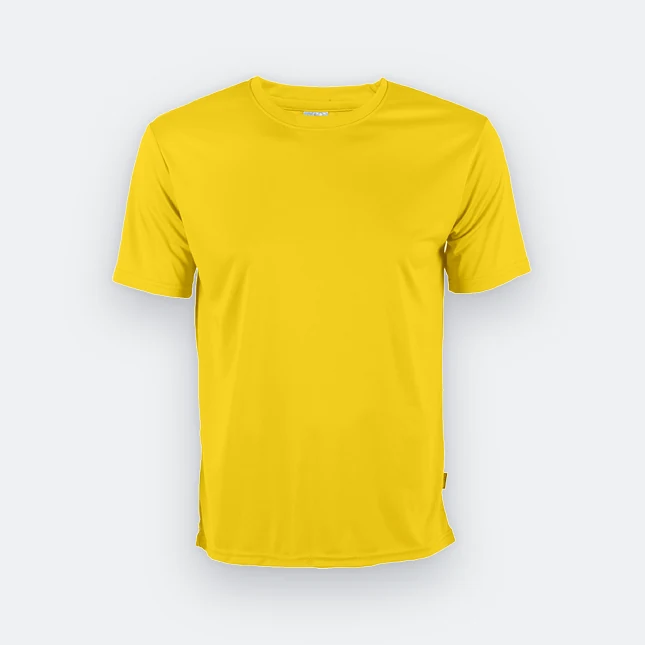Qd56 quick dry interlock short sleeve t-shirt yellow colour view