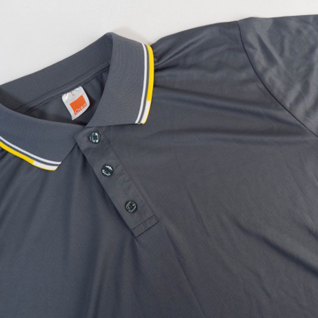 Qd60 quick dry polo shirt tipped collar and cuff worn by model