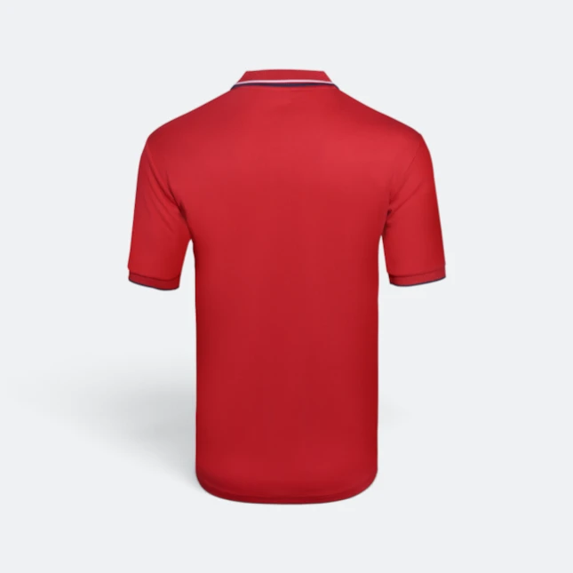 Qd60 quick dry polo shirt tipped collar and cuff red-white-navy back view