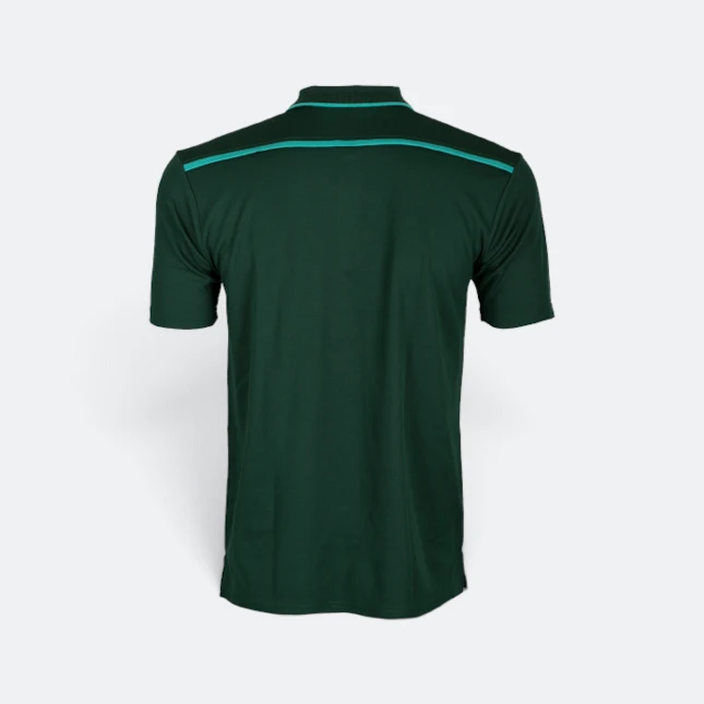 Qd64 quick dry short sleeve cvc polo shirt forest green-emerald back view