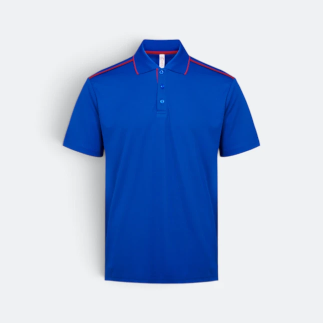 Qd64 quick dry short sleeve cvc polo shirt royal-red colour view