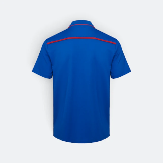 Qd64 quick dry short sleeve cvc polo shirt royal-red back view