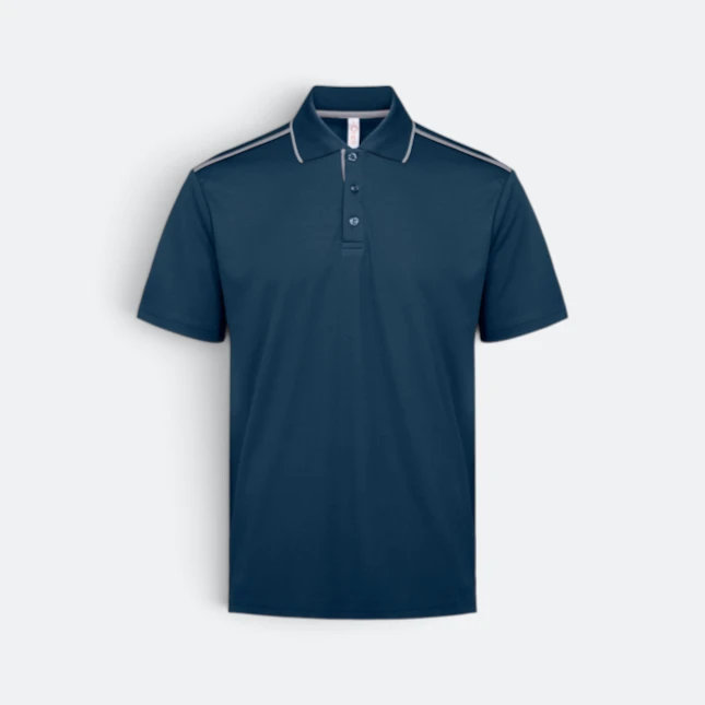 Qd64 quick dry short sleeve cvc polo shirt slate blue-grey colour view