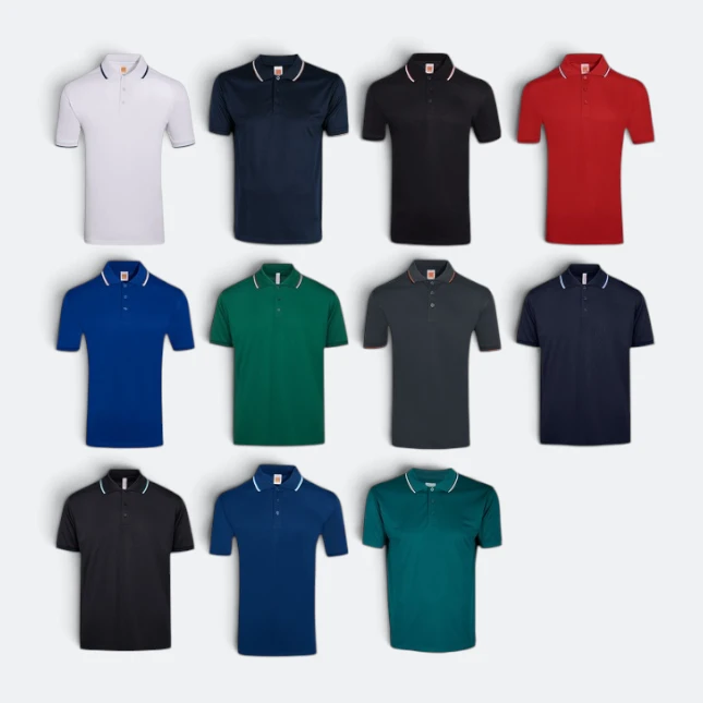 Qd65 quick dry tipped collar and cuff polo shirt all colours
