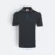 Qd65 quick dry tipped collar and cuff polo shirt dark grey-orange-black colour view