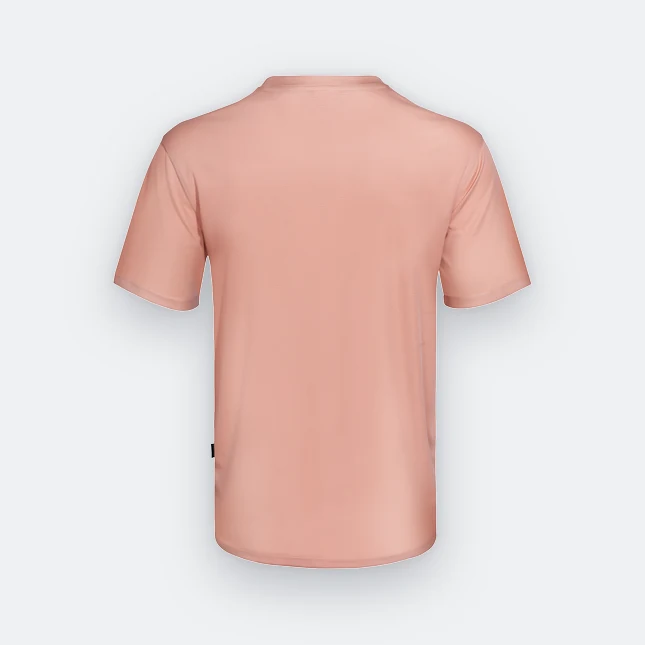 Qd66 quick dry antibac short sleeve basic t-shirt coral pink back view