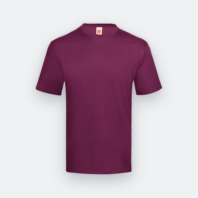 Qd66 quick dry antibac short sleeve basic t-shirt maroon colour view