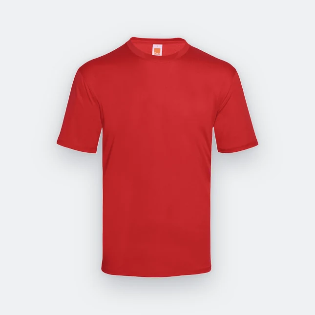 Qd66 quick dry antibac short sleeve basic t-shirt red colour view