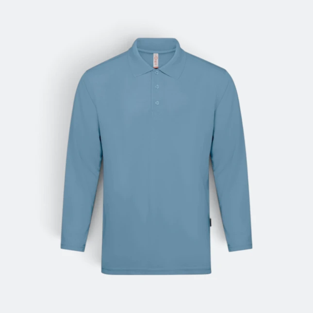 Qd67 quick dry long sleeve basic polo air force blue colour view