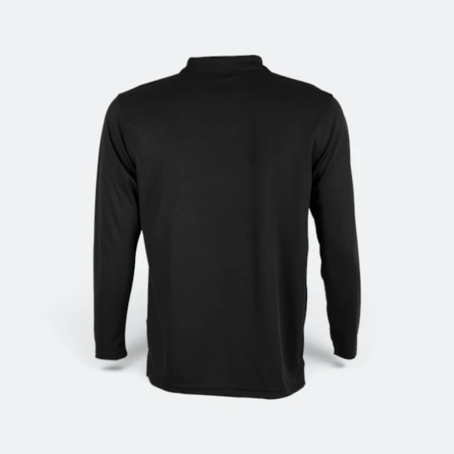 Qd67 quick dry long sleeve basic polo black back view