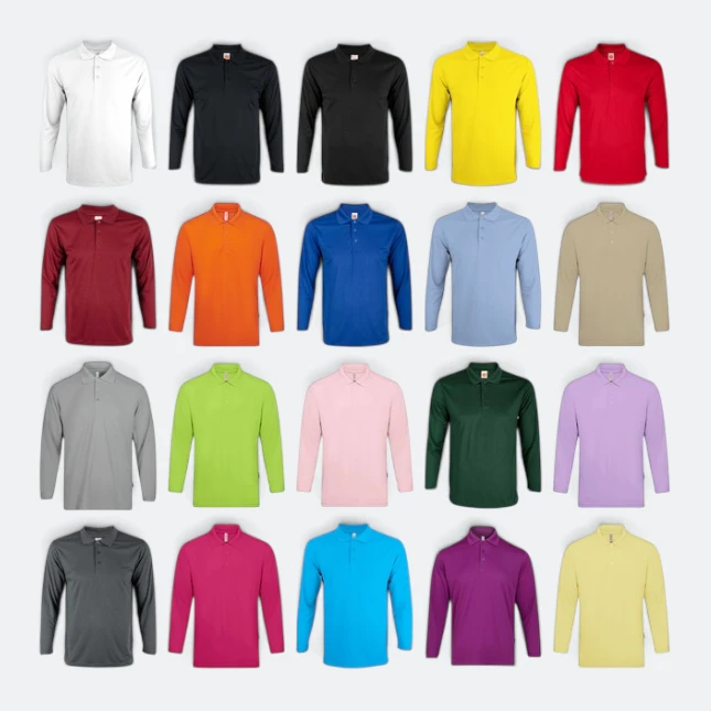 Qd67 quick dry long sleeve basic polo all colours