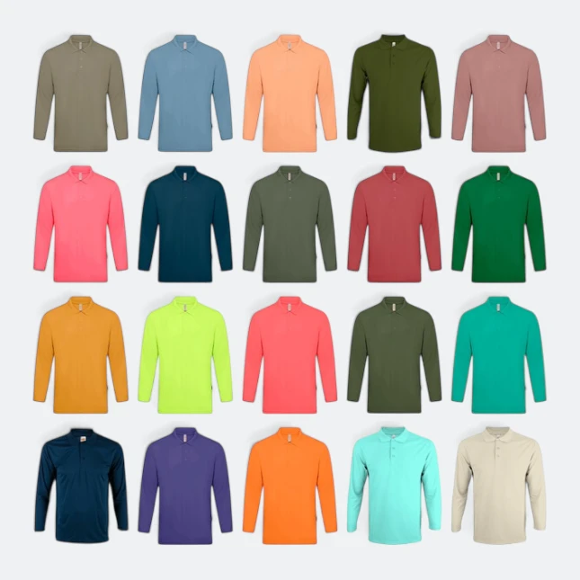 Qd67 quick dry long sleeve basic polo all colours