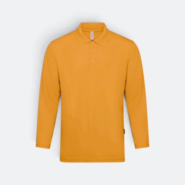 Qd67 quick dry long sleeve basic polo gold colour view