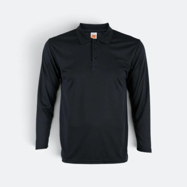 Qd67 quick dry long sleeve basic polo navy colour view