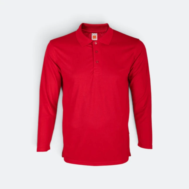 Qd67 quick dry long sleeve basic polo red colour view