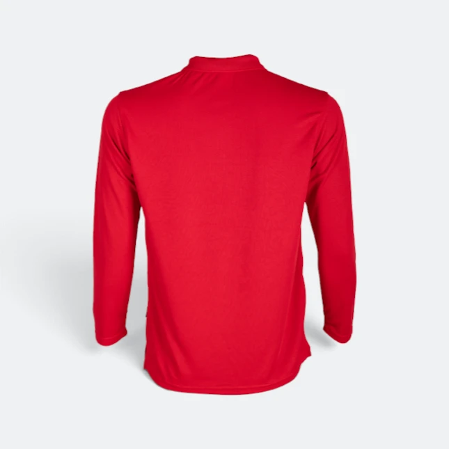 Qd67 quick dry long sleeve basic polo red back view