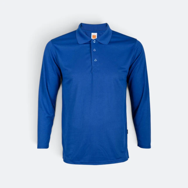 Qd67 quick dry long sleeve basic polo royal colour view