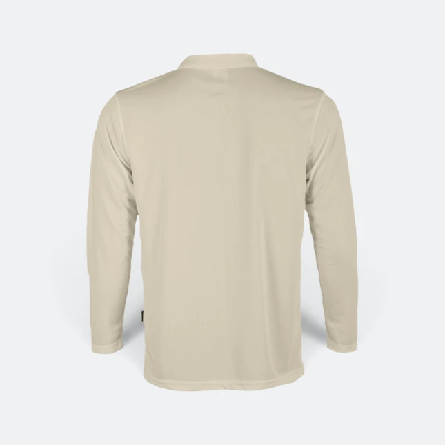 Qd67 quick dry long sleeve basic polo sand back view