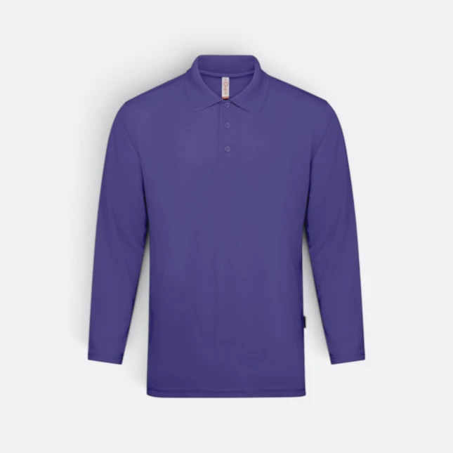 Qd67 quick dry long sleeve basic polo ultra violet colour view
