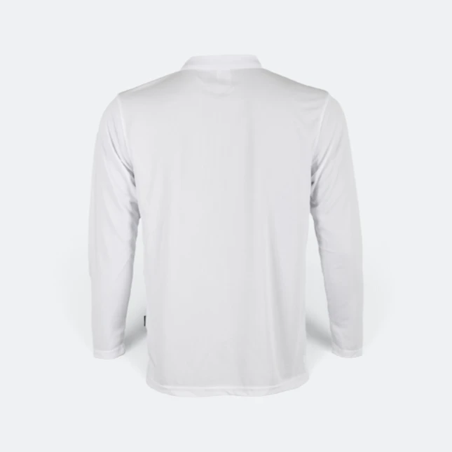 Qd67 quick dry long sleeve basic polo white back view