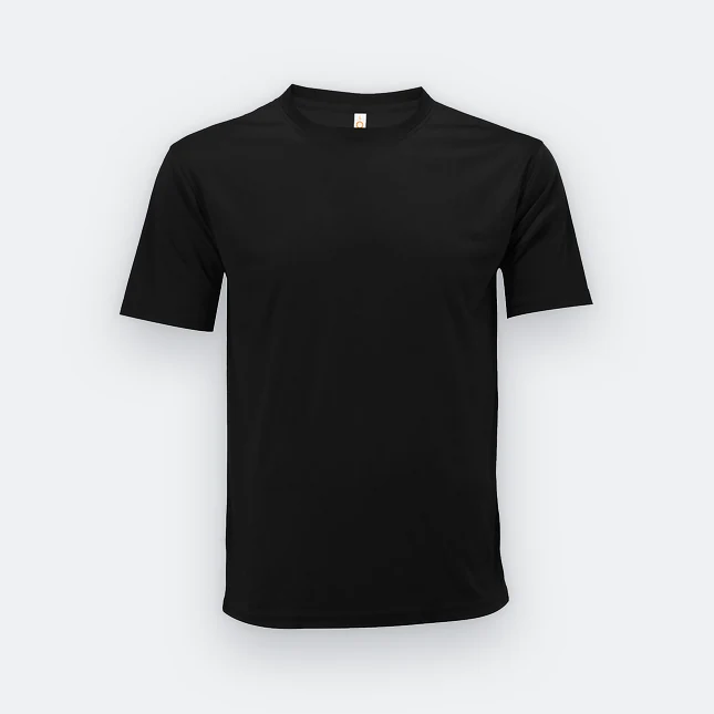 Qd72 quick dry mini eyelet short sleeve t-shirt black colour view