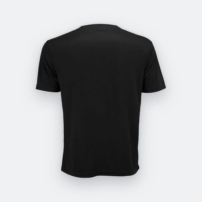 Qd72 quick dry mini eyelet short sleeve t-shirt black back view
