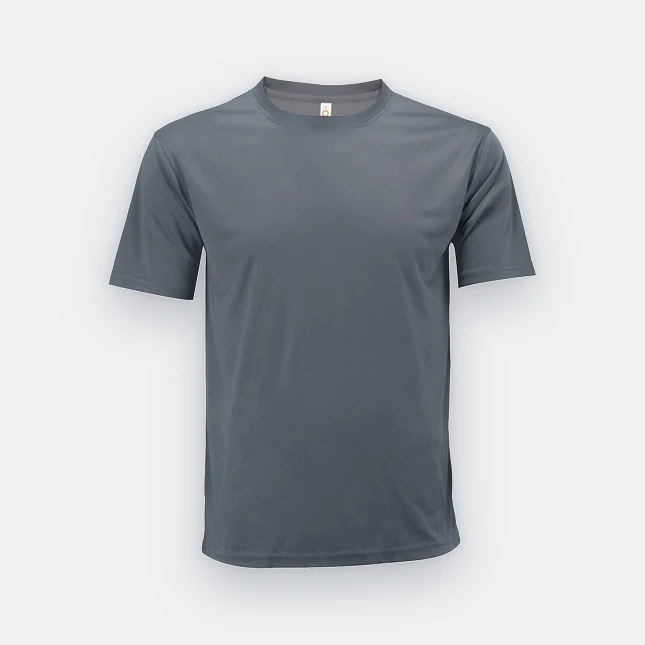 Qd72 quick dry mini eyelet short sleeve t-shirt dark grey colour view