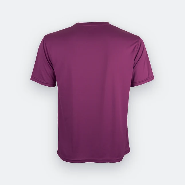 Qd72 quick dry mini eyelet short sleeve t-shirt dark purple back view