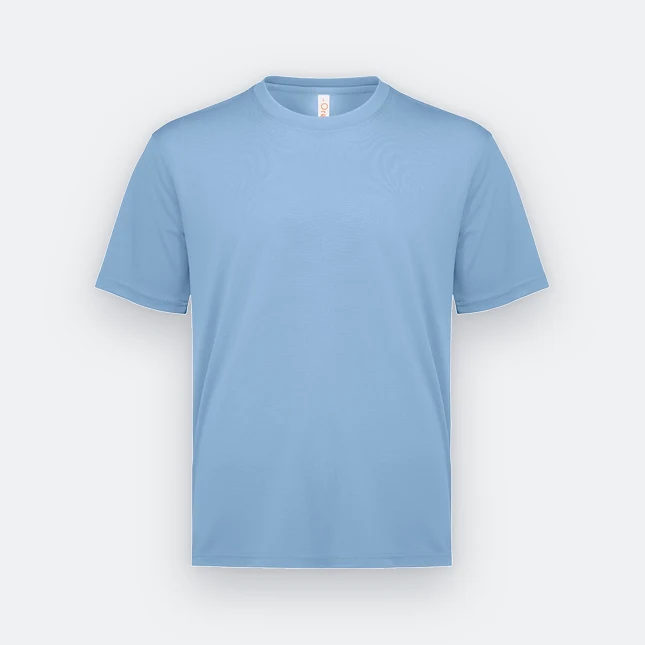 Qd72 quick dry mini eyelet short sleeve t-shirt light blue colour view
