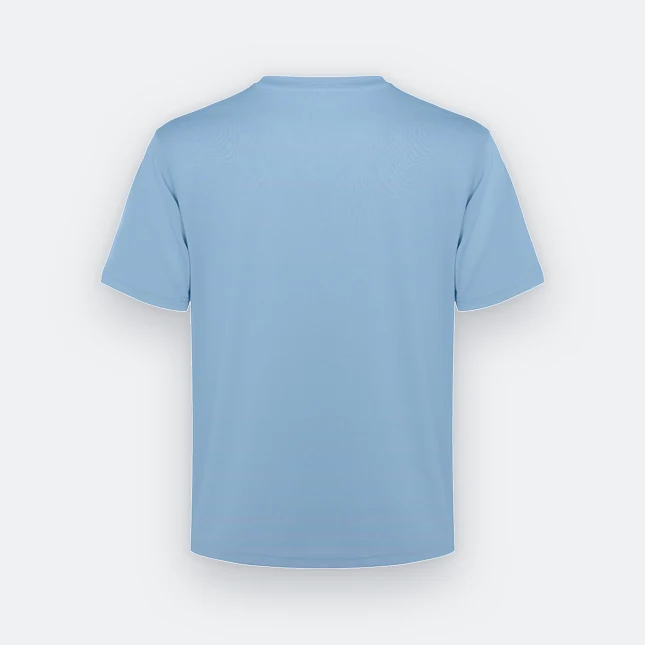 Qd72 quick dry mini eyelet short sleeve t-shirt light blue back view