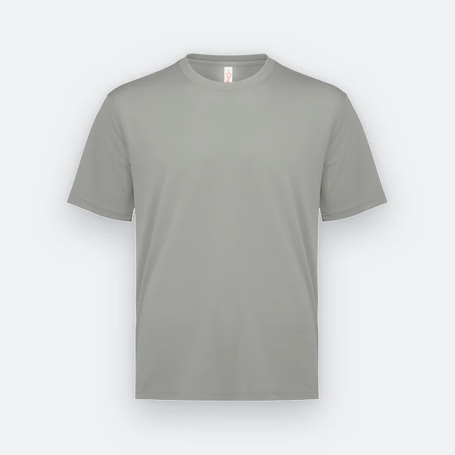 Qd72 quick dry mini eyelet short sleeve t-shirt light grey colour view