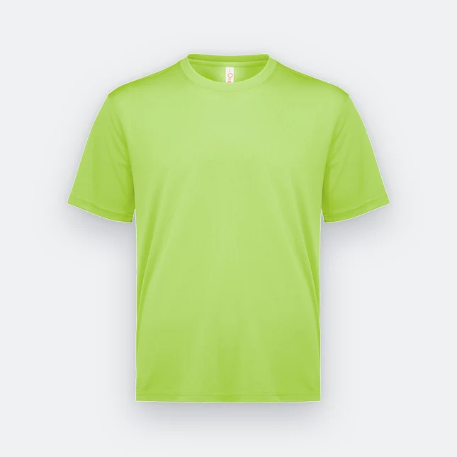 Qd72 quick dry mini eyelet short sleeve t-shirt lime green colour view