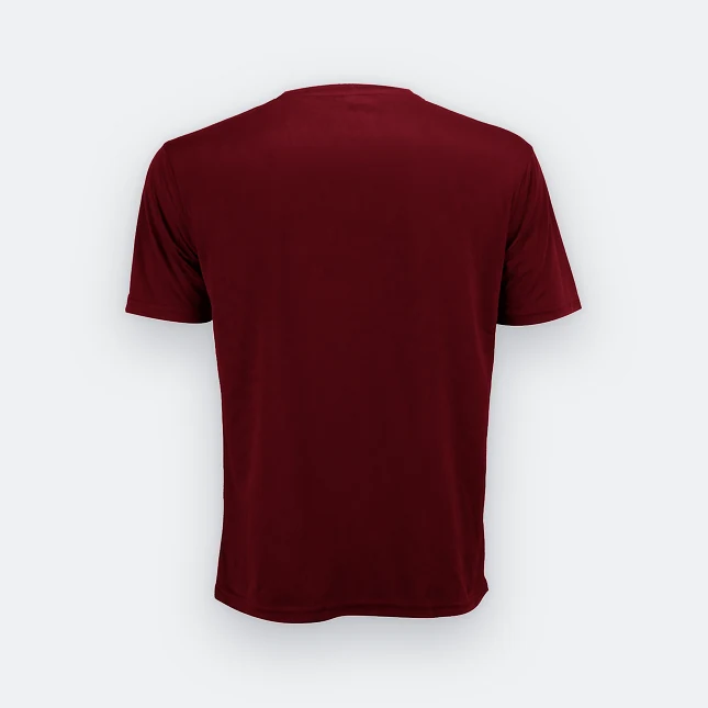 Qd72 quick dry mini eyelet short sleeve t-shirt maroon back view