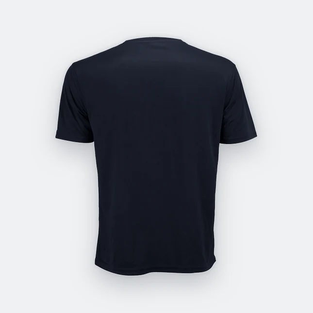 Qd72 quick dry mini eyelet short sleeve t-shirt navy back view
