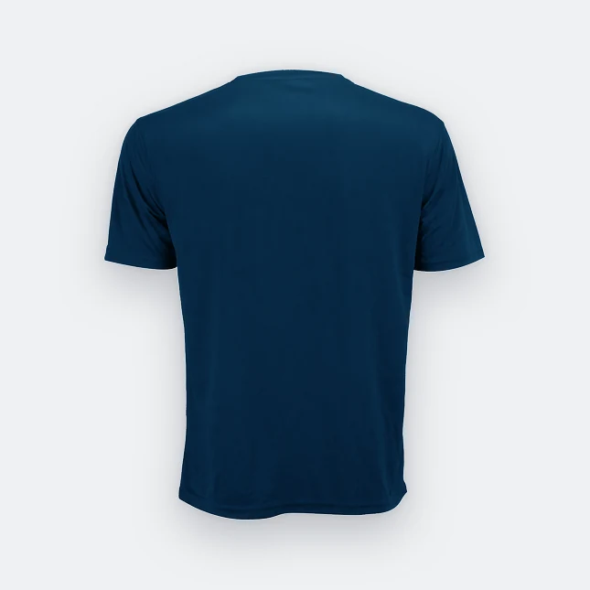 Qd72 quick dry mini eyelet short sleeve t-shirt navy pro back view
