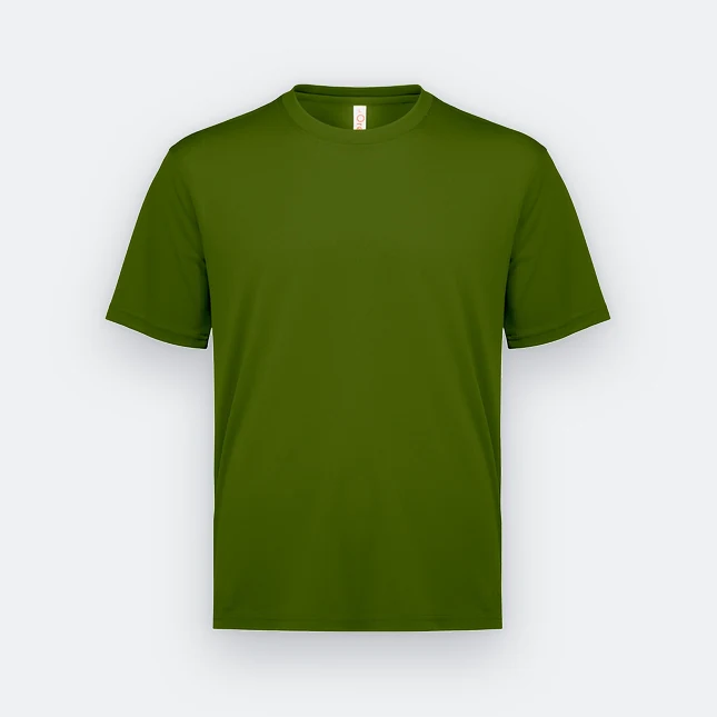 Qd72 quick dry mini eyelet short sleeve t-shirt olive colour view