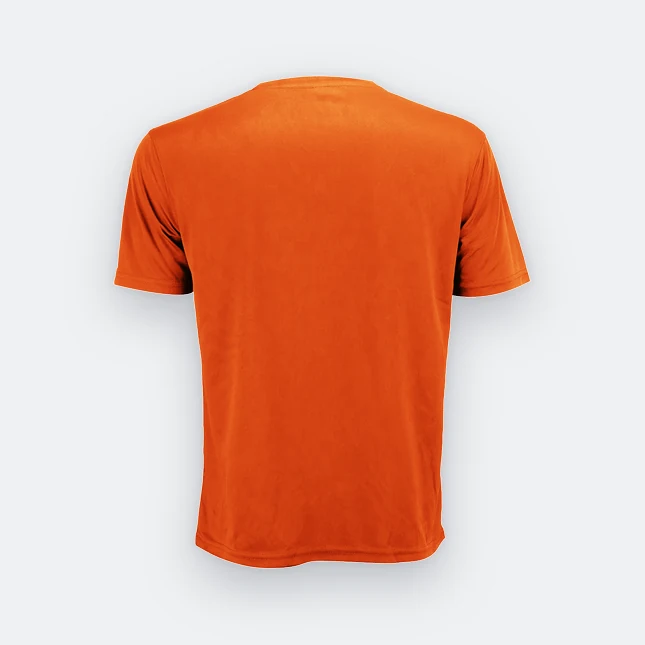 Qd72 quick dry mini eyelet short sleeve t-shirt orange back view