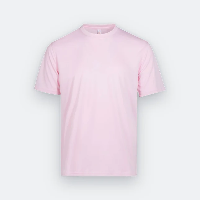 Qd72 quick dry mini eyelet short sleeve t-shirt pink colour view