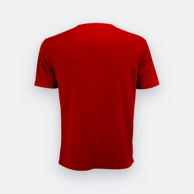 Qd72 quick dry mini eyelet short sleeve t-shirt red back view