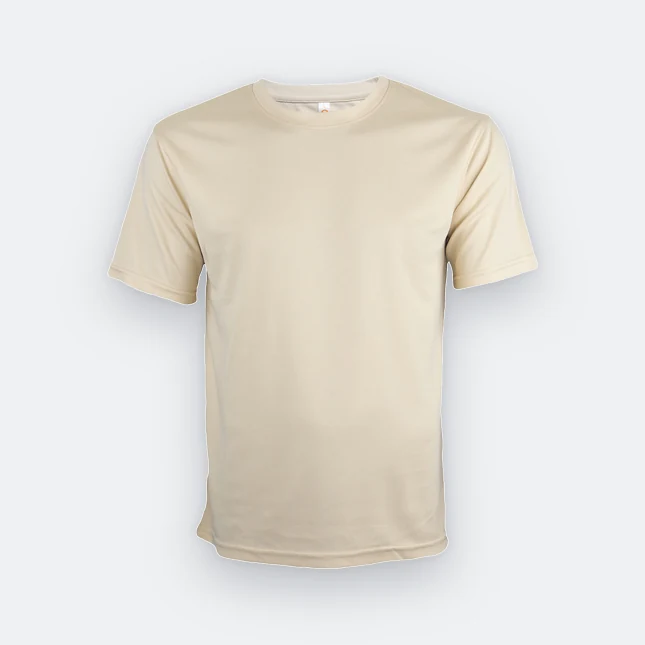 Qd72 quick dry mini eyelet short sleeve t-shirt sand colour view