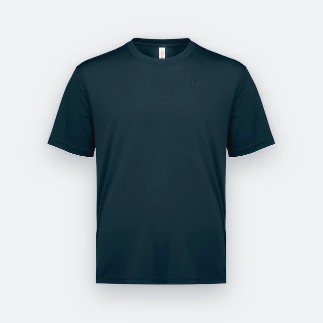 Qd72 quick dry mini eyelet short sleeve t-shirt slate blue colour view