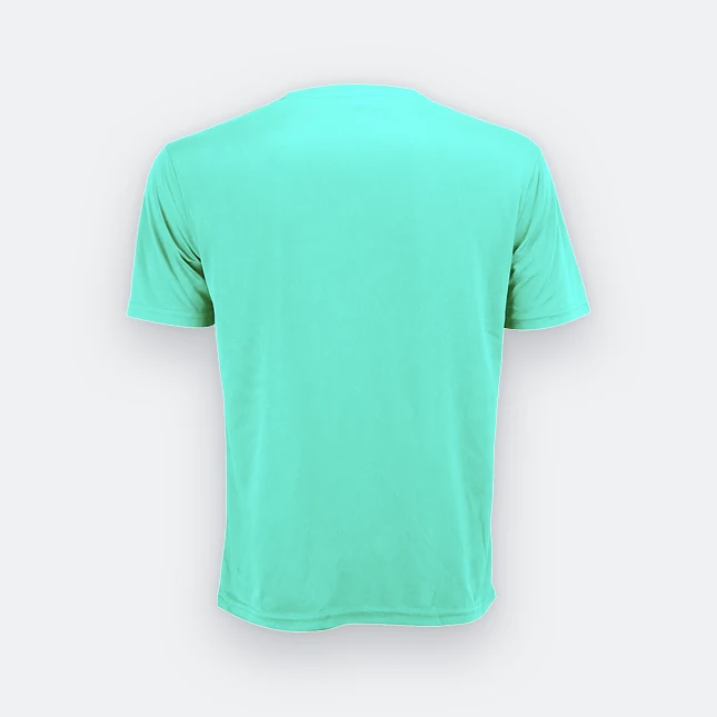 Qd72 quick dry mini eyelet short sleeve t-shirt tiffany blue back view