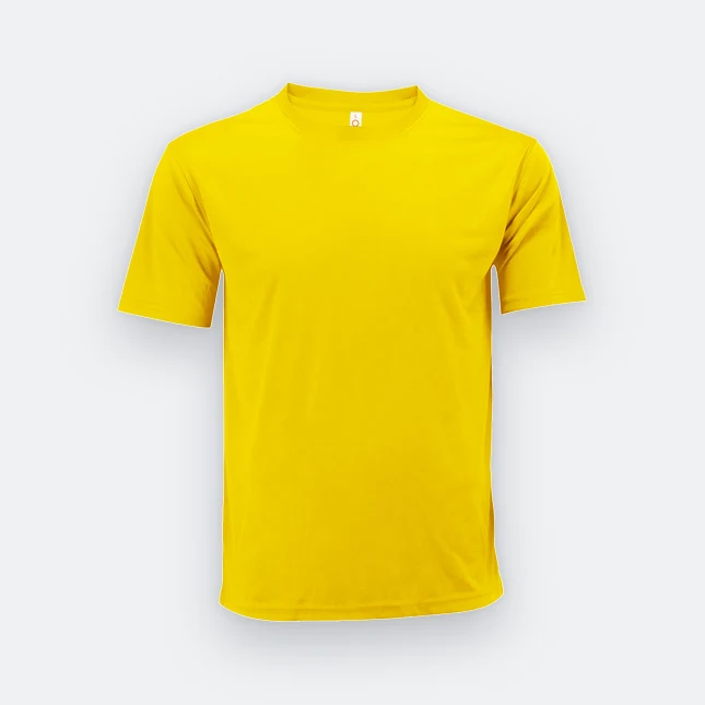 Qd72 quick dry mini eyelet short sleeve t-shirt yellow colour view