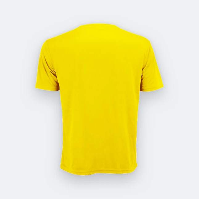 Qd72 quick dry mini eyelet short sleeve t-shirt yellow back view