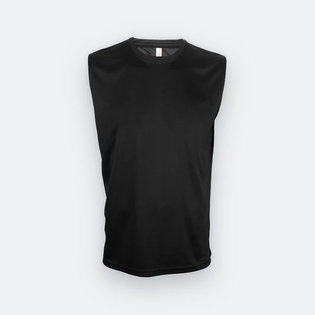 QD73 Quick Dry Tank Top Basic T-Shirt Black Qd73 quick dry tank top basic t-shirt black colour view