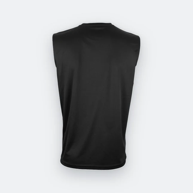 QD73 Quick Dry Tank Top Basic T-Shirt Black Qd73 quick dry tank top basic t-shirt black back view