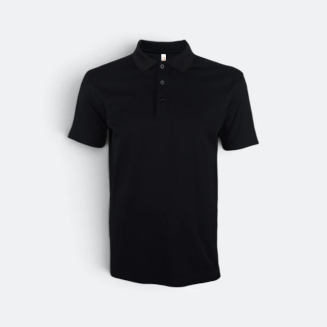 QD74 Quick Dry Short Sleeve CVC Basic Polo Black Qd74 quick dry short sleeve cvc basic polo black colour view