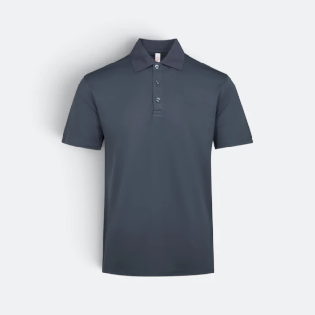 QD74 Quick Dry Short Sleeve CVC Basic Polo Dark Grey Qd74 quick dry short sleeve cvc basic polo dark grey colour view