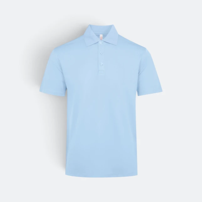 QD74 Quick Dry Short Sleeve CVC Basic Polo Light Blue Qd74 quick dry short sleeve cvc basic polo light blue colour view
