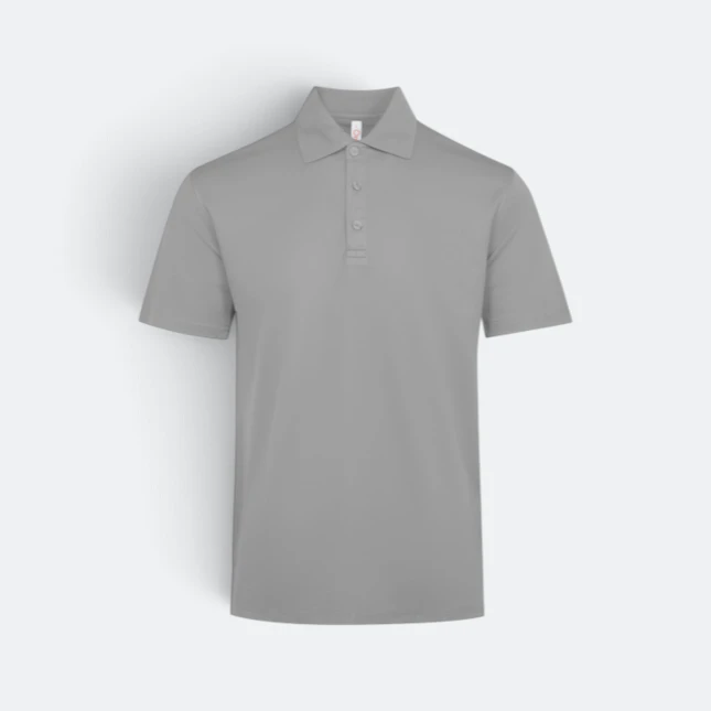 QD74 Quick Dry Short Sleeve CVC Basic Polo Light Grey Qd74 quick dry short sleeve cvc basic polo light grey colour view